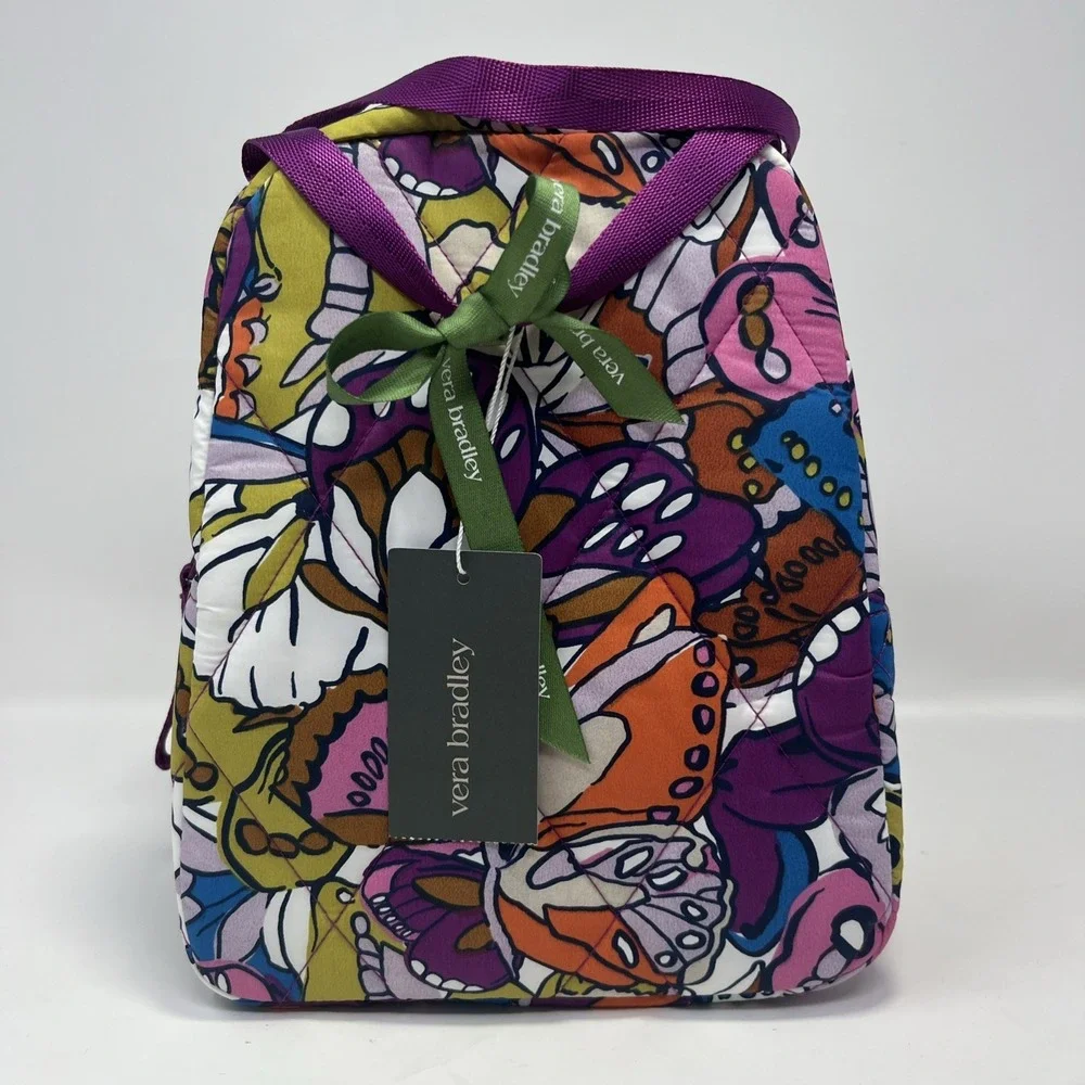 Vera Bradley Lunch Bag Flutter Pattern Insulated Zipper Handles Mfg $40 NWT
